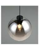 Luminária pendente LIORA com cúpula de vidro fumê, lâmpada não incluída: 1 x E27 máx. 15W IP20 Cinza