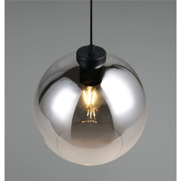 Lámpara colgante LIORA pantalla de vidrio ahumado, bombilla excl. 1x E27 max. 15W IP20 Gris