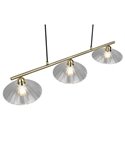 Lámpara de techo ELUNA con 3 pantallas de vidrio, bombilla excl. 3x E27 max. 60W IP20 Bronce