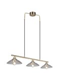 Lámpara de techo ELUNA con 3 pantallas de vidrio, bombilla excl. 3x E27 max. 60W IP20 Bronce