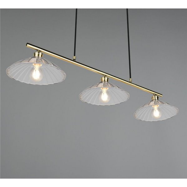 Plafonnier ELUNA avec 3 abat-jour en verre, ampoule non incluse. 3 x E27, 60 W max., IP20, bronze.