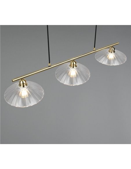 Plafonnier ELUNA avec 3 abat-jour en verre, ampoule non incluse. 3 x E27, 60 W max., IP20, bronze.