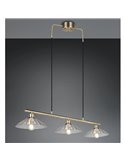 Lámpara de techo ELUNA con 3 pantallas de vidrio, bombilla excl. 3x E27 max. 60W IP20 Bronce