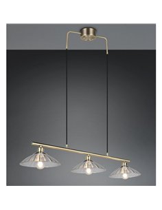 Luminária de teto ELUNA com 3 cúpulas de vidro, lâmpada não inclusa. 3 soquetes E27, máx. 60W, IP20 Bronze. 2