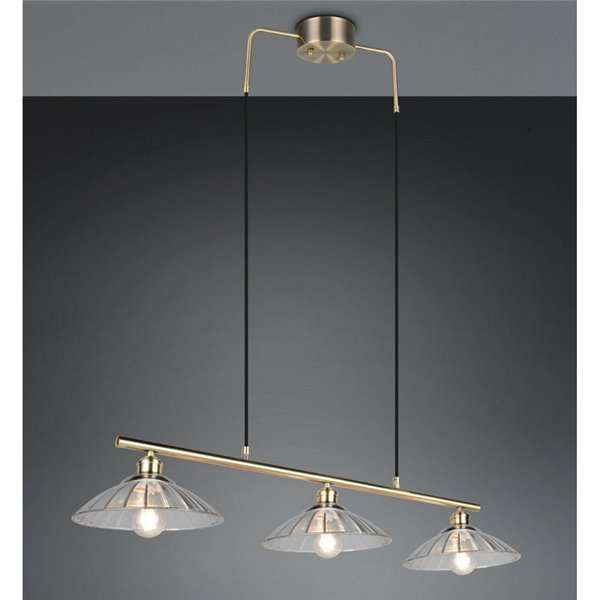 Plafonnier ELUNA avec 3 abat-jour en verre, ampoule non incluse. 3 x E27, 60 W max., IP20, bronze.
