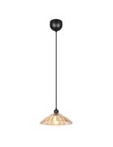Lámpara colgante ELUNA pantalla de vidrio, bombilla excl. 1x E27 max. 60W IP20 Ámbar/negro