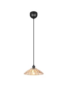 Lámpara colgante ELUNA pantalla de vidrio, bombilla excl. 1x E27 max. 60W IP20 Ámbar/negro