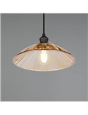 Lámpara colgante ELUNA pantalla de vidrio, bombilla excl. 1x E27 max. 60W IP20 Ámbar/negro