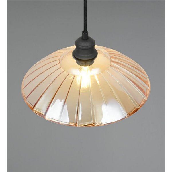 Suspension ELUNA avec abat-jour en verre, ampoule non incluse. 1 x E27 max. 60 W IP20 Ambre/noir