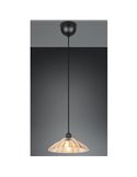 Lámpara colgante ELUNA pantalla de vidrio, bombilla excl. 1x E27 max. 60W IP20 Ámbar/negro