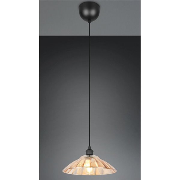 Lámpara colgante ELUNA pantalla de vidrio, bombilla excl. 1x E27 max. 60W IP20 Ámbar/negro