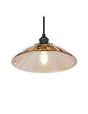 Lámpara colgante ELUNA pantalla de vidrio, bombilla excl. 1x E27 max. 60W IP20 Ámbar/negro