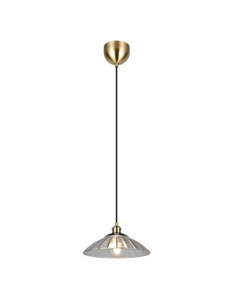 Luminária pendente ELUNA com cúpula de vidro, lâmpada não incluída (1 x E27 máx. 60W), IP20, bronze.