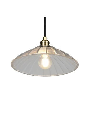 Lámpara colgante con pantalla de vidrio ELUNA bombilla excl. 1x E27 max. 60W IP20 Bronce