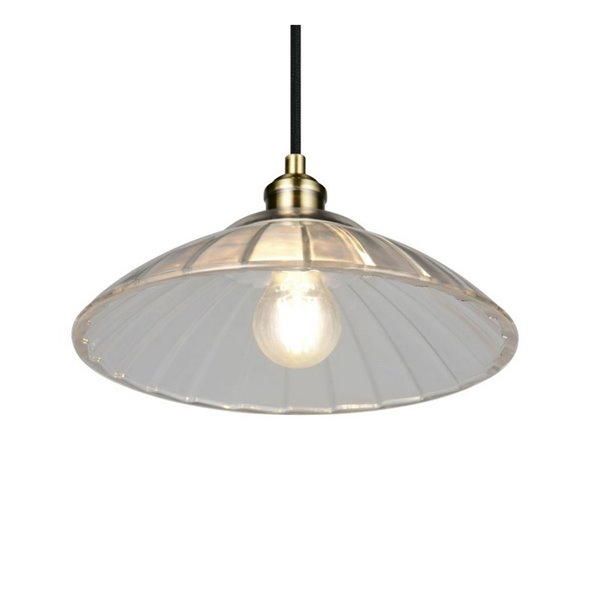 Suspension ELUNA avec abat-jour en verre, ampoule non incluse (1 x E27 max. 60 W), IP20, Bronze