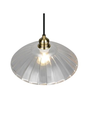 Lámpara colgante con pantalla de vidrio ELUNA bombilla excl. 1x E27 max. 60W IP20 Bronce