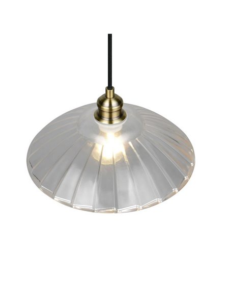 Lámpara colgante con pantalla de vidrio ELUNA bombilla excl. 1x E27 max. 60W IP20 Bronce