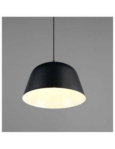 Lámpara colgante pantalla métalica TOVA bombilla excl. 1x E27 max. 15W IP20 Negro
