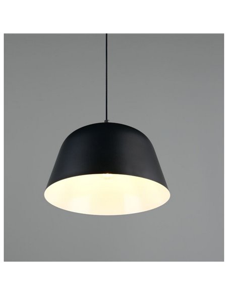Lámpara colgante pantalla métalica TOVA bombilla excl. 1x E27 max. 15W IP20 Negro