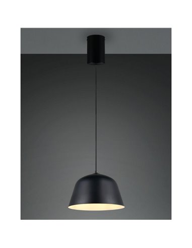 Suspension TOVA avec abat-jour en métal, ampoule non fournie (1 x E27 max. 15 W), IP20, noire