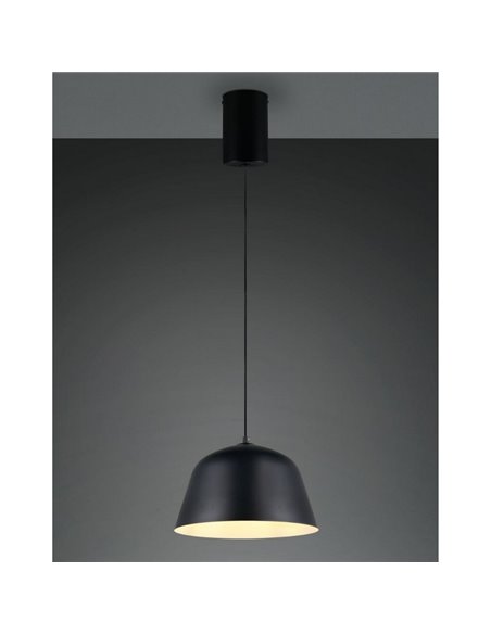 Suspension TOVA avec abat-jour en métal, ampoule non fournie (1 x E27 max. 15 W), IP20, noire
