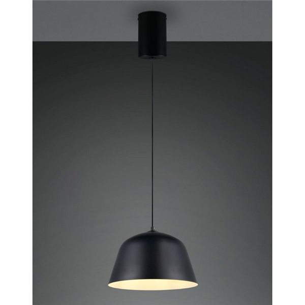 Luminária pendente TOVA com cúpula metálica, lâmpada não incluída (1 x E27 máx. 15W), IP20, preta.