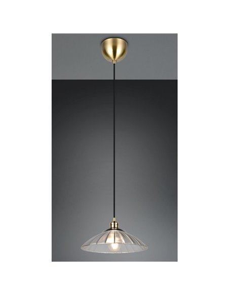 Lámpara colgante con pantalla de vidrio ELUNA bombilla excl. 1x E27 max. 60W IP20 Bronce