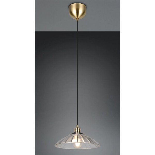Suspension ELUNA avec abat-jour en verre, ampoule non incluse (1 x E27 max. 60 W), IP20, Bronze