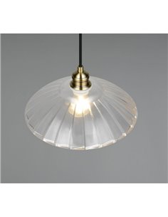 Lámpara colgante con pantalla de vidrio ELUNA bombilla excl. 1x E27 max. 60W IP20 Bronce 2