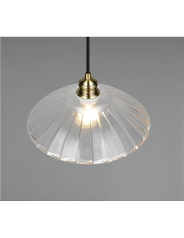 Lámpara colgante con pantalla de vidrio ELUNA bombilla excl. 1x E27 max. 60W IP20 Bronce