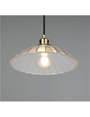 Lámpara colgante con pantalla de vidrio ELUNA bombilla excl. 1x E27 max. 60W IP20 Bronce