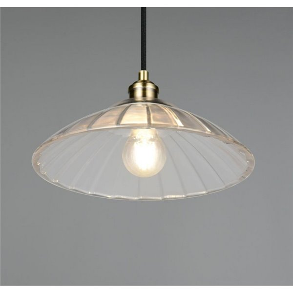 Luminária pendente ELUNA com cúpula de vidro, lâmpada não incluída (1 x E27 máx. 60W), IP20, bronze.