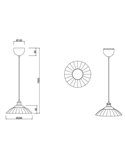 Lámpara colgante con pantalla de vidrio ELUNA bombilla excl. 1x E27 max. 60W IP20 Bronce