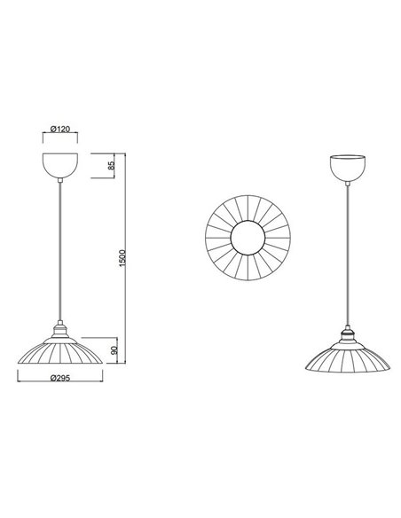 Lámpara colgante con pantalla de vidrio ELUNA bombilla excl. 1x E27 max. 60W IP20 Bronce