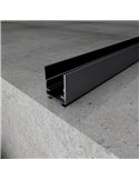 Perfil de aluminio de superficie SHOW negro 2 metros para tira LED