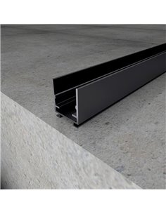 Perfil de aluminio de superficie SHOW negro 2 metros para tira LED