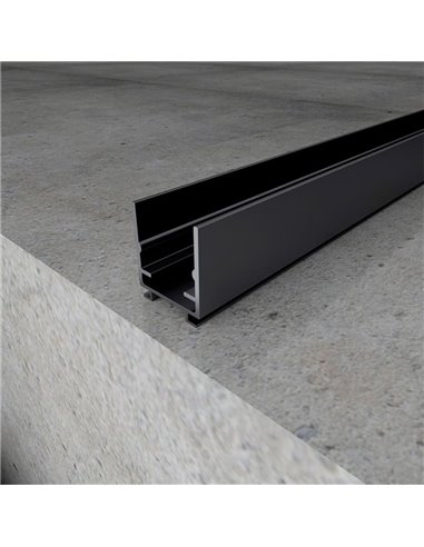 Perfil de aluminio de superficie SHOW negro 2 metros para tira LED