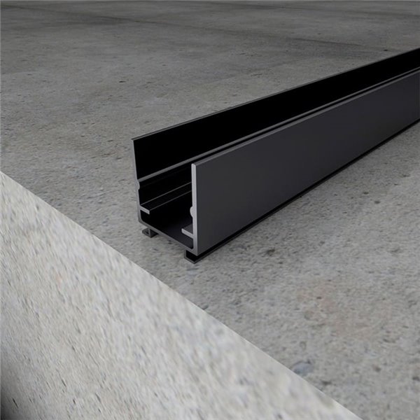 Perfil de aluminio de superficie SHOW negro 2 metros para tira LED