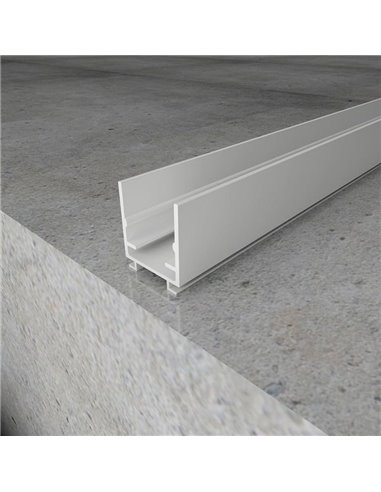 Perfil de aluminio de superficie SHOW blanco 2 metros para tira LED