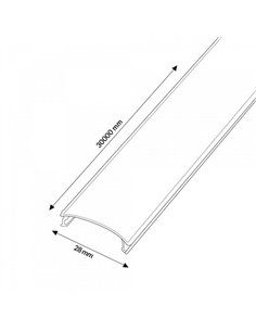 Rouleau diffuseur en polycarbonate noir pour profilé LED de 28 mm, 30 mètres 2