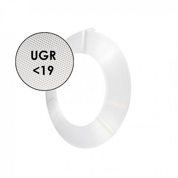 Rouleau diffuseur microprismatique opale pour profilé LED 12,5 mm, UGR 19, 30 mètres