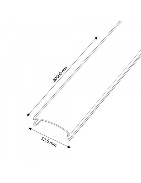 Rolo difusor opalino microprismático para perfil de LED de 12,5 mm, UGR 19, 30 metros