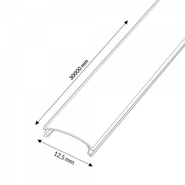 Difusor opal microprismático en rollo para perfil LED 12,5 mm, UGR 19, 30 metros