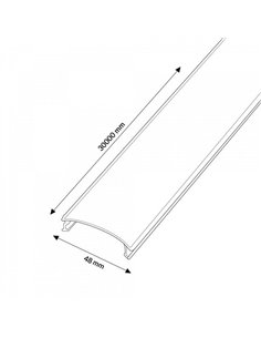 Difusor opal en rollo para perfil LED ancho 48 mm, 30 metros, policarbonato 2