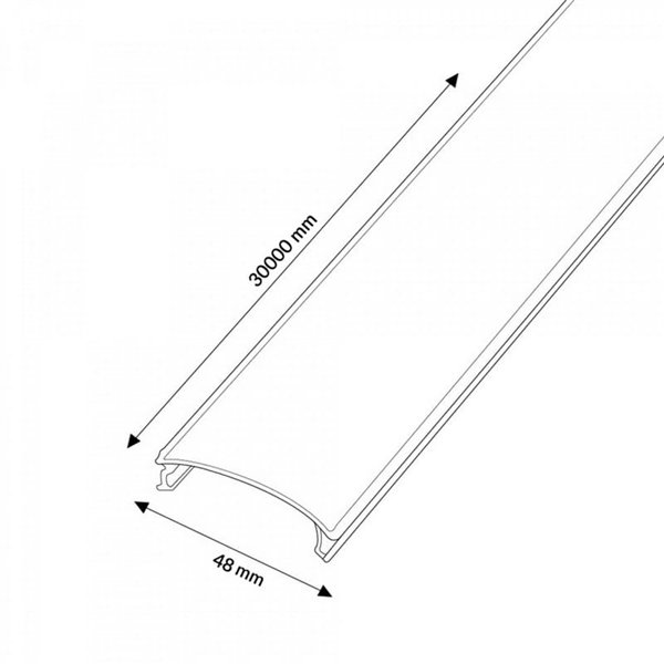 Rouleau diffuseur opale pour profilé LED de 48 mm de large, 30 mètres, polycarbonate