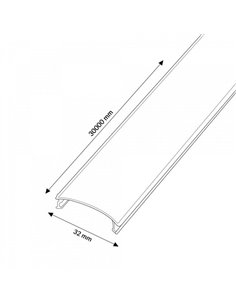 Diffuseur opale microprismatique en rouleau large pour profilé LED de 32 mm, 30 mètres, UGR 19 2