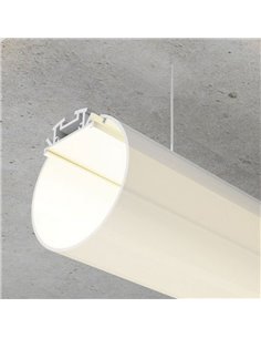 Perfil de aluminio DYLAN XL para tira LED 2 metros y difusor en redondo