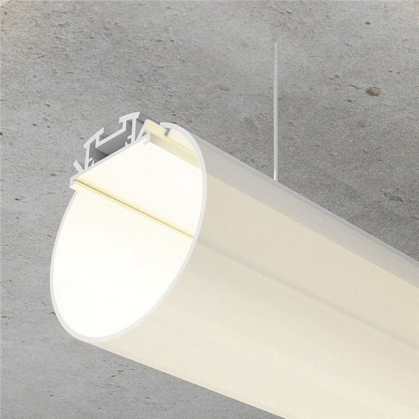 Perfil de aluminio DYLAN XL para tira LED 2 metros y difusor en redondo