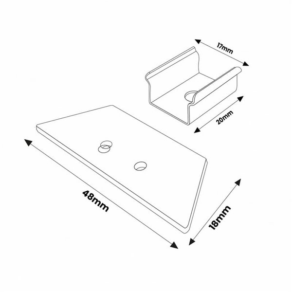 Lot de 2 bouchons et 2 clips pour profilé LM3829 (pièces de rechange pour le montage)
