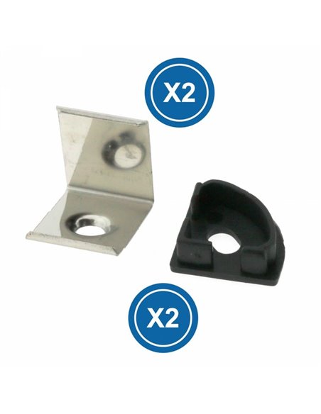Conjunto de 2 batentes e clipes para perfil LM3744 (acessório de fixação)